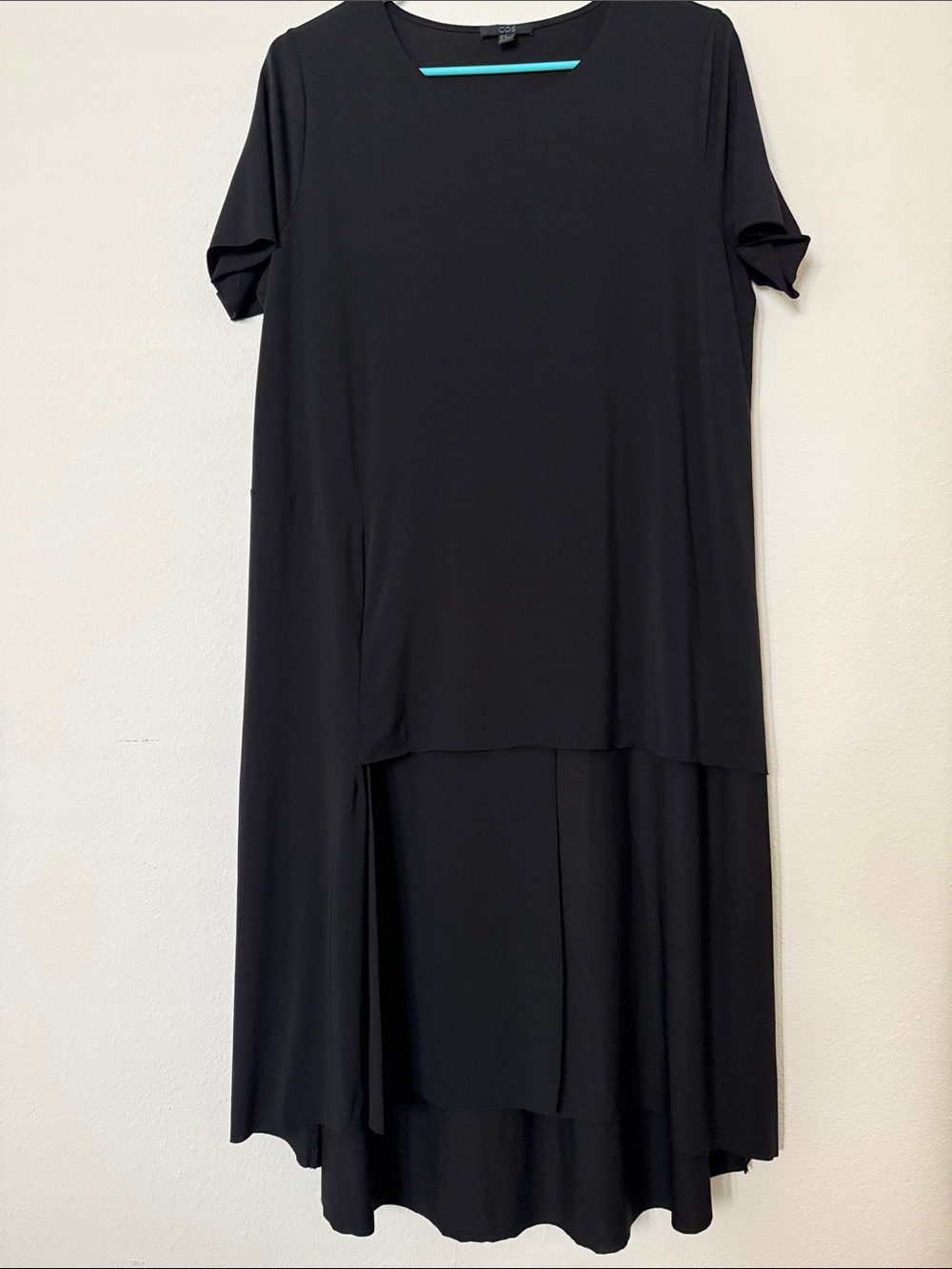 COS Black Women's Layered Short-Sleeve Dress